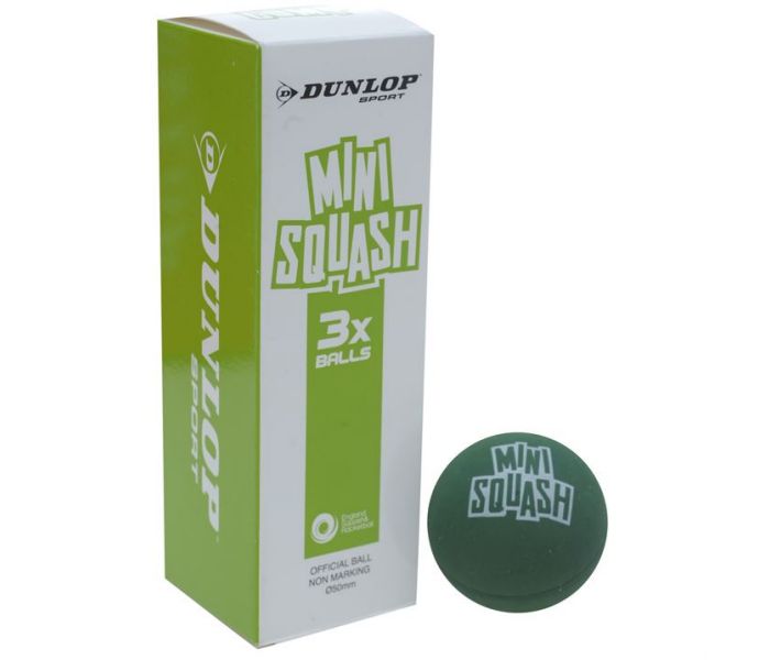 Dunlop Mini Squash Ball Green (3 Pack)